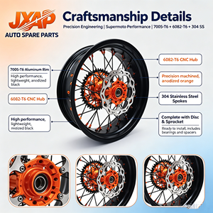 <span class=keywords><strong>Ruedas</strong></span> Supermoto de 17 Pulgadas, Juego Completo de <span class=keywords><strong>Ruedas</strong></span> y Llantas para Motocross <span class=keywords><strong>KTM</strong></span> CRF YZ DRZ 125 450 - Product Image 5