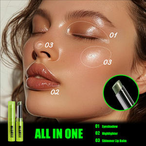 Jelly Black Shimmer Sombra de ojos Highlight Stick 3D Face Brighten Highlighter Bar Cosmético de larga duración Face Contour Bronzer Stick - Product Image 1
