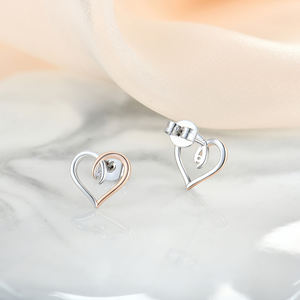 <span class=keywords><strong>Xlove</strong></span> Love – boucles d'oreilles cœur en argent sterling 925 plaqué or rose, cadeau pour femme - Product Image 3