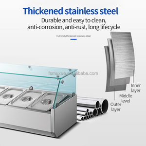 MUXUE Tự Chọn Salade Tủ Lạnh Tủ Lạnh Hiển Thị Counter Top Salad Bar <span class=keywords><strong>Cooler</strong></span> MX-VRX395-1200 - Product Image 3