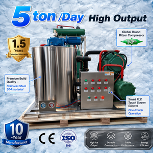 Máquina <span class=keywords><strong>de</strong></span> Hielo en Escamas <span class=keywords><strong>de</strong></span> 5 Toneladas, Tipo Tambor, Autolimpiante, <span class=keywords><strong>de</strong></span> Acero Inoxidable, para Enfriamiento <span class=keywords><strong>de</strong></span> Concreto y Procesamiento <span class=keywords><strong>de</strong></span> Alimentos - Product Image 1