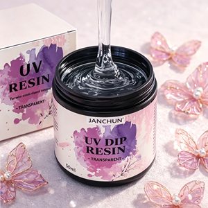 Crystal Clear UV Dip Resin Bubble Free Anti Yellowing 100ml One Step Film Formation Liquid for Jewelry Making <b>Wire</b> Flower Art - Product Image 1