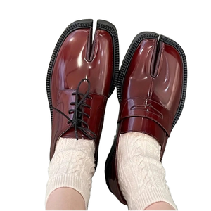 Custom Ladies Loafers Genuine Leather Spring Summer <b>Flats</b> Slip-On Closure Breathable Split Toe X-strap Pumps Autumn Ballet Boots - Product Image 1