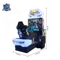 Arcadix Simulateur de conduite à monnayeur, machine d'arcade 1 joueur, jeu vidéo de course automobile 42 pouces pour centre de jeux et parc d'attractions