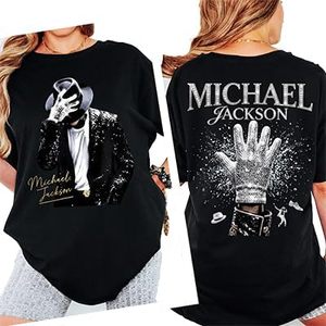 T-shirt graphique Michael Jackson pour femme, 100% coton jersey, manches régulières, respirant, inspiré de l'icône pop vintage - Product Image 3