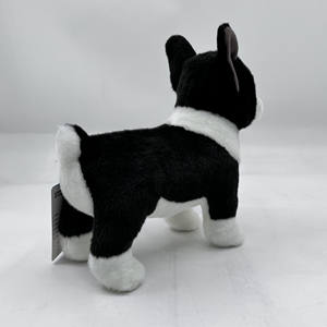Jouet réaliste en peluche de bouledogue français de 11 pouces-chien en peluche noir et blanc ultra doux, peluche de chiot de confort mignon pour les enfants - Product Image 6
