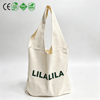 Sac fourre-tout en toile écologique, forme gilet, logo personnalisé imprimé, grande capacité, sac de shopping réutilisable et souple