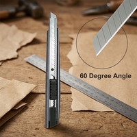 Couteau utilitaire rétractable ZHENGYE ZY-300, lame en acier à haute teneur en carbone de 9 mm, pointe acérée à 60 degrés, léger et fin, pour la découpe artistique de poche