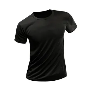 OEM individuelles Logo schnell trocknend Herren Laufhemden Fitnessstudio Sport einfarbig Sublimations-T-Shirts