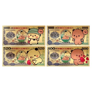Collezione di Banconote in Lamina d'Oro con Coppia di Orsi Panda - Regalo Souvenir con <span class=keywords><strong>Numero</strong></span> Portafortuna per Arredamento Casa - Product Image 3