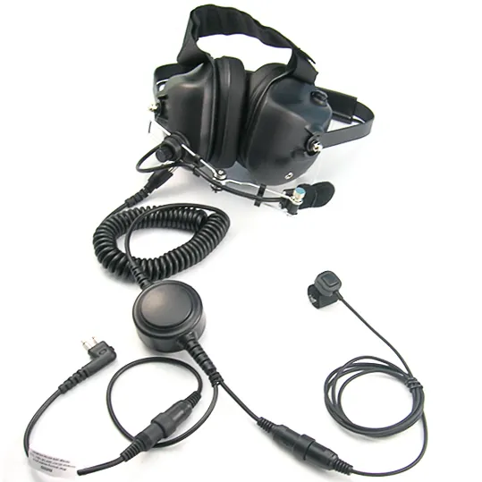 Noise cancelling helicopter headset with M type connector for Motorola 2 pins radio