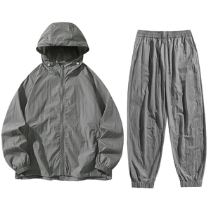 Offre Spéciale – Nouvelle Collection : Ensemble Survêtement et Veste Coupe-Vent Sans Coutures à Fermeture Éclair, Tissé, Décontracté et Ample, Séchage Rapide pour Homme - Product Image 1