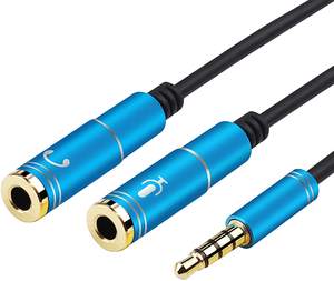 3.5Mm Mannelijke Naar 2 Vrouwelijke Headset Adapter Y Splitter Aparte Mic Audio Pvc Jaskabel Voor Computer Luidspreker Wederzijdse Converters - Product Image 2