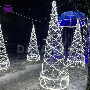 Spiral Cone Christmas Tree with LED <b>Lights</b> Commercial Grade Outdoor Holiday Decor - Product Image 2