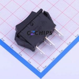 R-1-130-C6N-BB Rocker Switch Through hole Component (THT) Switch Concave Bend Solder Tab Black 16A - Product Image 2