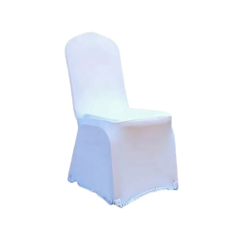 Pas cher blanc chaise pliante couverture noël salle à manger événements de mariage banquet décoration spandex chaise couvre