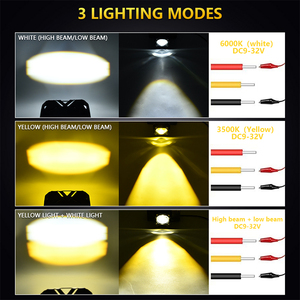 Luces LED antiniebla DE CONDUCCIÓN impermeables de 12W, focos auxiliares de doble color (ámbar y Blanco) para motocicletas todoterreno - Product Image 3