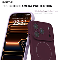 Coque de protection anti-traces de doigts pour objectif d'iPhone 16 17 18, étui magnétique personnalisé en silicone liquide avec doublure en microfibre