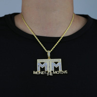MTM Buchstaben-Anhänger Halskette Passend für 12mm Kette Herren Hip-Hop Schmuck Großhandel