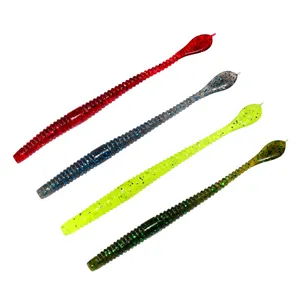 10Pcs 8cm/4.5g Artificial Bait Smooth Realistic PVC Colorful Worm Fishing  Bait for Freshwater