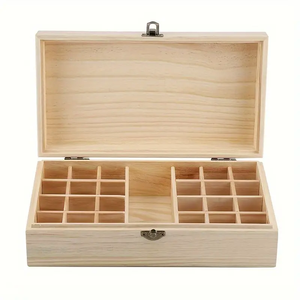 Organizador <span class=keywords><strong>de</strong></span> madera <span class=keywords><strong>de</strong></span> gran capacidad para 25 aceites esenciales, perfecto para aromaterapia y <span class=keywords><strong>remedios</strong></span> naturales, <span class=keywords><strong>caja</strong></span> <span class=keywords><strong>de</strong></span> almacenamiento <span class=keywords><strong>de</strong></span> madera sin terminar - Product Image 1
