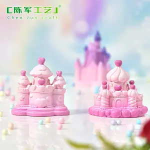 童话城堡微观餐桌蛋糕装饰配件梦月城堡树脂摆件