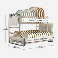 Égouttoir à vaisselle en acier inoxydable, support de rangement pour assiettes, organisateur de cuisine