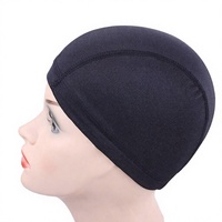 Bonnet de perruque noir en polyester élastique, filet à cheveux extensible en forme de dôme, base en maille respirante pour outils commerciaux d'extension capillaire