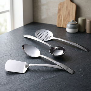 ANAX Elite Stainless Steel 4 Piece Serving Spoon <b>Set</b> <b>Mirror</b> Finish Kitchen Flatware <b>Set</b> Ladle Turner Frying Spoon - Product Image 3