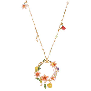 Collar con Colgante de Flor de Azahar y Limón Esmaltado, Joyería Floral Cítrica para Mujer - Product Image 5