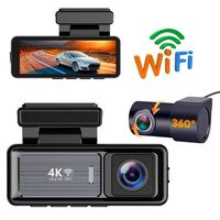 Mini caméra embarquée 4K à double objectif avec GPS, Wi-Fi, WDR, vision nocturne, garantie fabricant 1 an, écran IPS - Boîtes noires intérieures