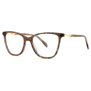 سارة المرأة البصرية نظارات نظارات بمادة الخلات إطار نظارات بالجملة إطارات للسيدات صغير مستطيل الإطار المعدني النظارات الشمسية