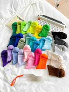 Remould bán buôn thời trang màu rắn màu đồng bằng vớ giản dị phụ nữ <span class=keywords><strong>cotton</strong></span> quý Slouch vớ bán buôn - Product Image 2