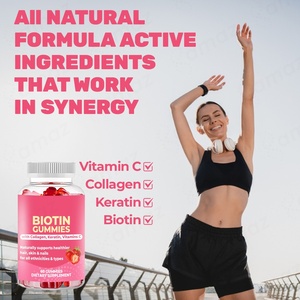 Amaz Biotin Gummies พร้อมคอลลาเจนเคราติน-รองรับการเจริญเติบโตของเส้นผมวิตามินความแข็งแรงของผิวหนังและเล็บสำหรับผู้หญิงปราศจากน้ำตาลที่ไม่ผ่านการบด - Product Image 5