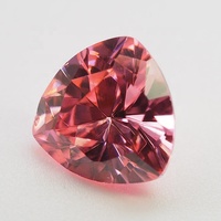 Zircons roses CZ de laboratoire, taille Trillion, traités thermiquement, pierres lâches avec effet optique étoilé 9x9MM
