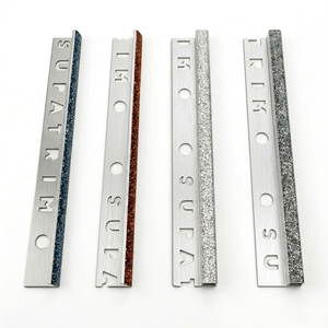 Perfil Decorativo de Metal Dorado Brillante de 2.5m, Tira Plana de Aleación de Aluminio para Decoración de Paredes de Baño - Product Image 1