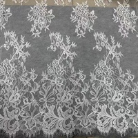 Tissu en dentelle brodée double face 100% nylon avec paillettes, 49/50'' pour robe, OEM ODM
