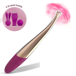 Vibrador de Punto <span class=keywords><strong>G</strong></span> con Tres Cabezas de Silicona, 7 Modos de Vibración Potentes, Motor Dual, Recargable por USB - Vibrador Anal y de Pezones para Mujeres - Product Image 2