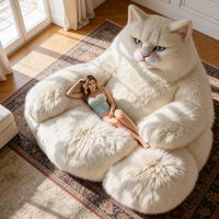 Canapé lounge de luxe pour chat blanc de grande taille, fauteuil ergonomique moderne et moelleux, mobilier de salon design