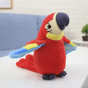 Oreiller en peluche parlant en forme de <span class=keywords><strong>perroquet</strong></span> rouge mignon, fabrication sur mesure en usine, vente en gros 2022 - Product Image 4