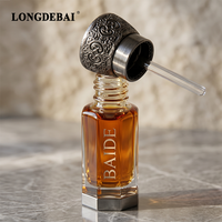 Flacon de parfum Attar polonais à faible MOQ, vide, transparent, avec applicateur roll-on et bâtonnet de trempage, 3ml, 6ml, 12ml, en verre avec bouchon Zamac