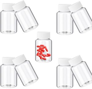 Bouteilles rondes vides en PET pour comprimés de vitamines et médicaments avec bouchon à vis et impression UV - Product Image 1