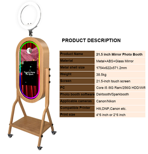 2026 Nuevo Precio de Fábrica Cabina de Fotos DSLR con Espejo de Grano de Madera de 21.5 Pulgadas para Bodas y Fiestas - Product Image 5