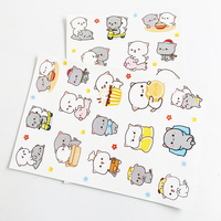 Hot Funny Kitty Cartoon Adhesive Waterproof Vinyl Stickers Cute Anime Decorative Die Cut Customizable Size Craft Sticker Sheets