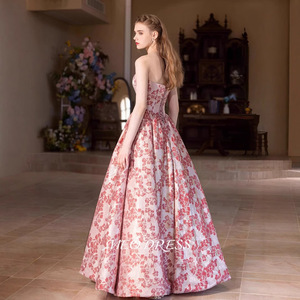 Robe <span class=keywords><strong>de</strong></span> fiançailles <span class=keywords><strong>de</strong></span> luxe léger pour mariée, nouvelle collection, style banquet français, petite taille, en organza, motif floral, couleur bonbon, été - Product Image 5
