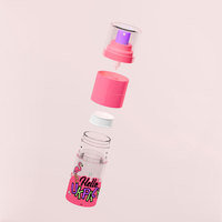 Flacon pulvérisateur sans air rechargeable 50 ml à double compartiment, en PCR PET, avec poudre au dessus et liquide en dessous, pour mélange cosmétique en spray, emballage de brume.