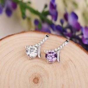 Haute qualité S925 argent Sterling femme clavicule chaîne collier un carat diamant à la mode Mossan en forme d'éventail Design cadeau - Product Image 6