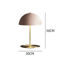 Lampe de table en fer forgé rose nordique, design semi-circulaire moderne et minimaliste, LED à piles, pour salon, décoration artistique de bureau