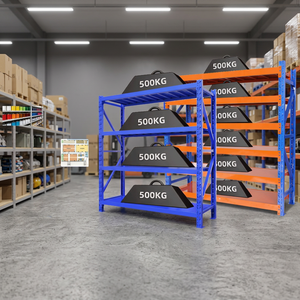 Système d'étagères d'entrepôt industriel à 4 niveaux, durable, avec revêtement en poudre, réglable et pliable, en acier Q235 (1500x500x2000mm) - Product Image 3