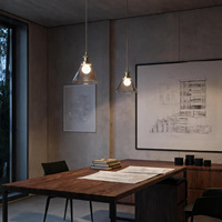 Lampe suspendue en verre fumé transparent de luxe Aisilan pour café, table à manger, îlot de cuisine, lampe suspendue LED